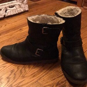 Madewell Sherpa leather winter boots